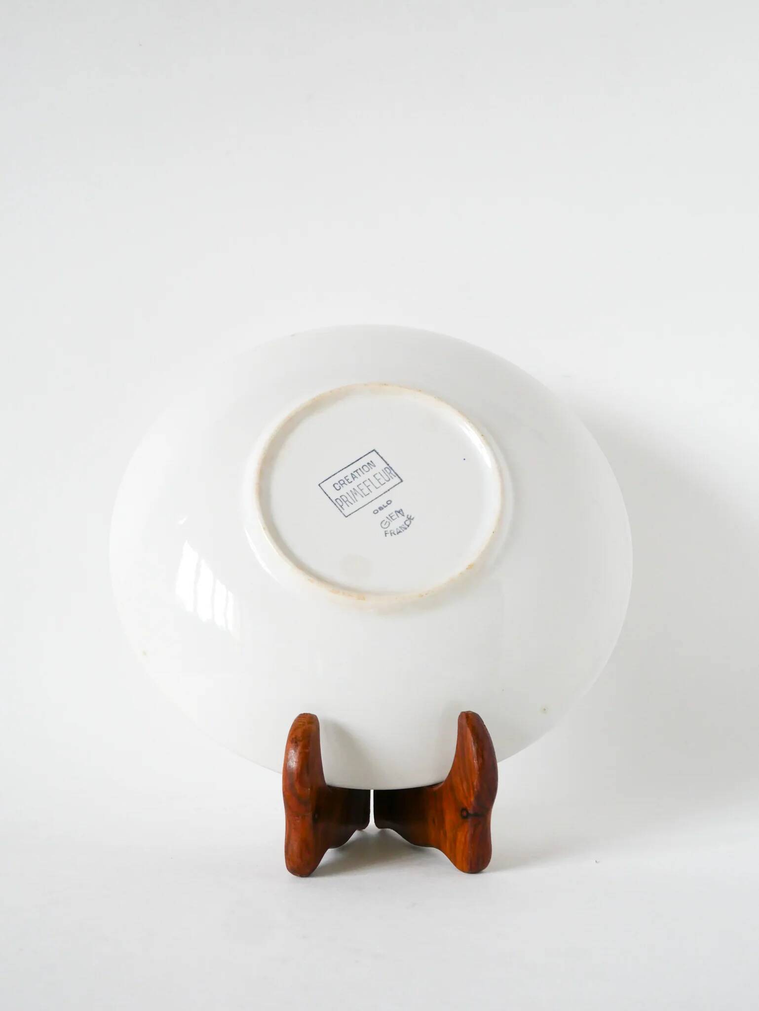 Plat rond de présentation Salins, design, blanc, 1960