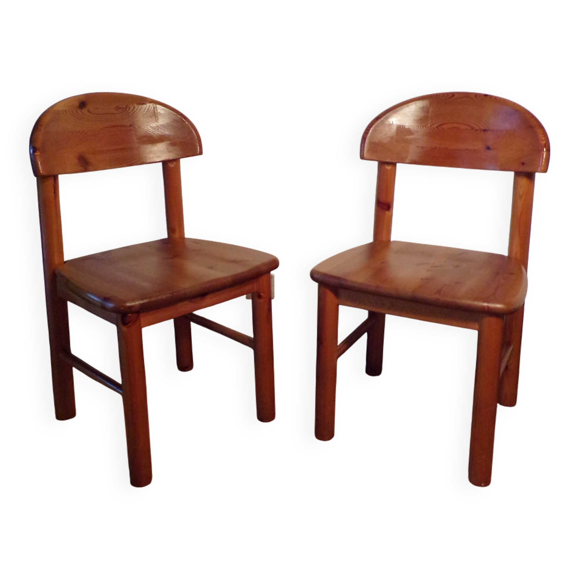 Pair of Rainer Daumiller chairs in oiled pine