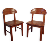 Pair of Rainer Daumiller chairs in oiled pine