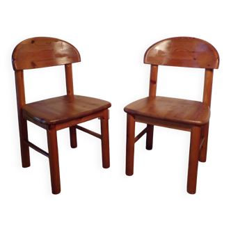 Pair of Rainer Daumiller chairs in oiled pine