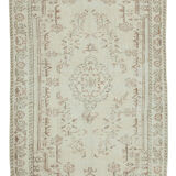 Handmade rustic oriental beige rug 163 x 267 cm