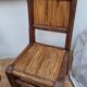 Pair of solid wood and bamboo chairs, brutalist style, 90 cm