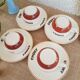 Ensemble de 4 tasses et 4 sous-tasses chocolat Choky bistrot publicitaire - vintage