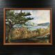 Seaside village landscape painting