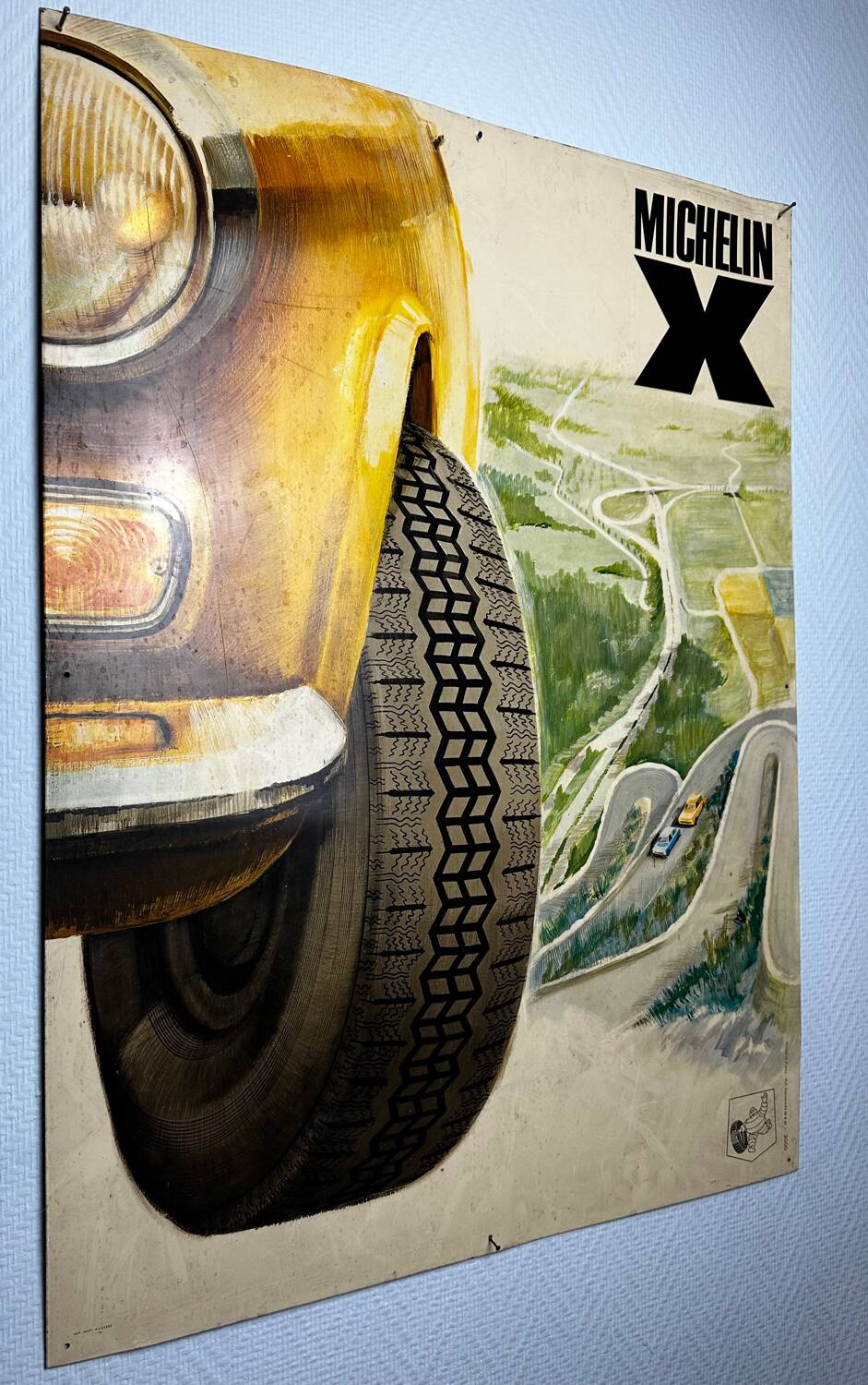 XXL metal plate - Michelin X - Fiat 124 - 1970 - Car