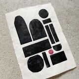 Original Lino print "Ex Centro"