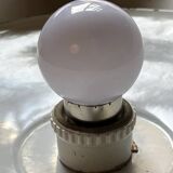 Pair of black and white sheet metal pendant lights, ceramic sockets