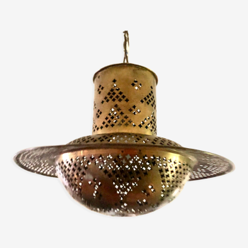 Perforated gilded metal lantern