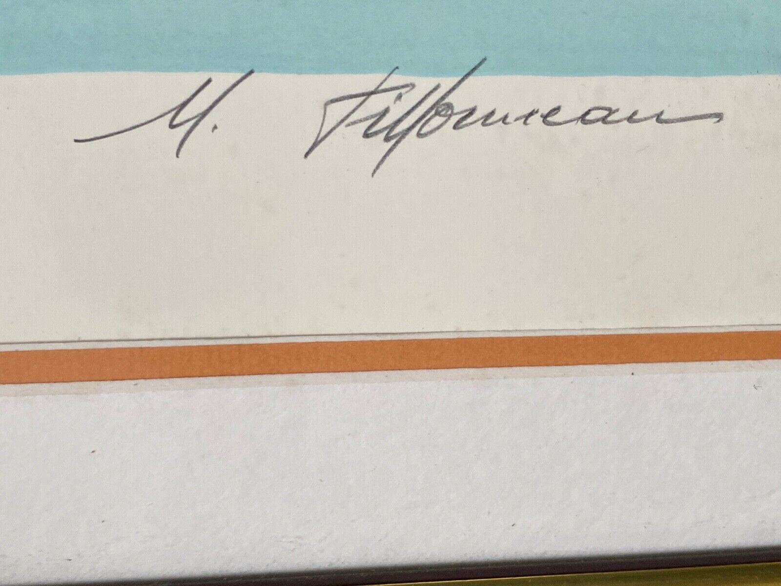 Lithograph Maurice Fillonneau Golfer 144/600 Aqua-Blues Certificate