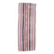 1970s Vintage Turkish Oushak Handmade Wool Cotton Red Runner Rug 95x252
