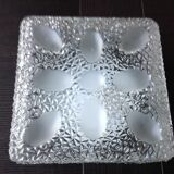 Structured/vintage glass square ceiling light 60s-70s