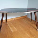Coffee table formica tapered compass legs
