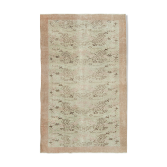 Tapis beige turc noué à la main 163 cm x 256 cm