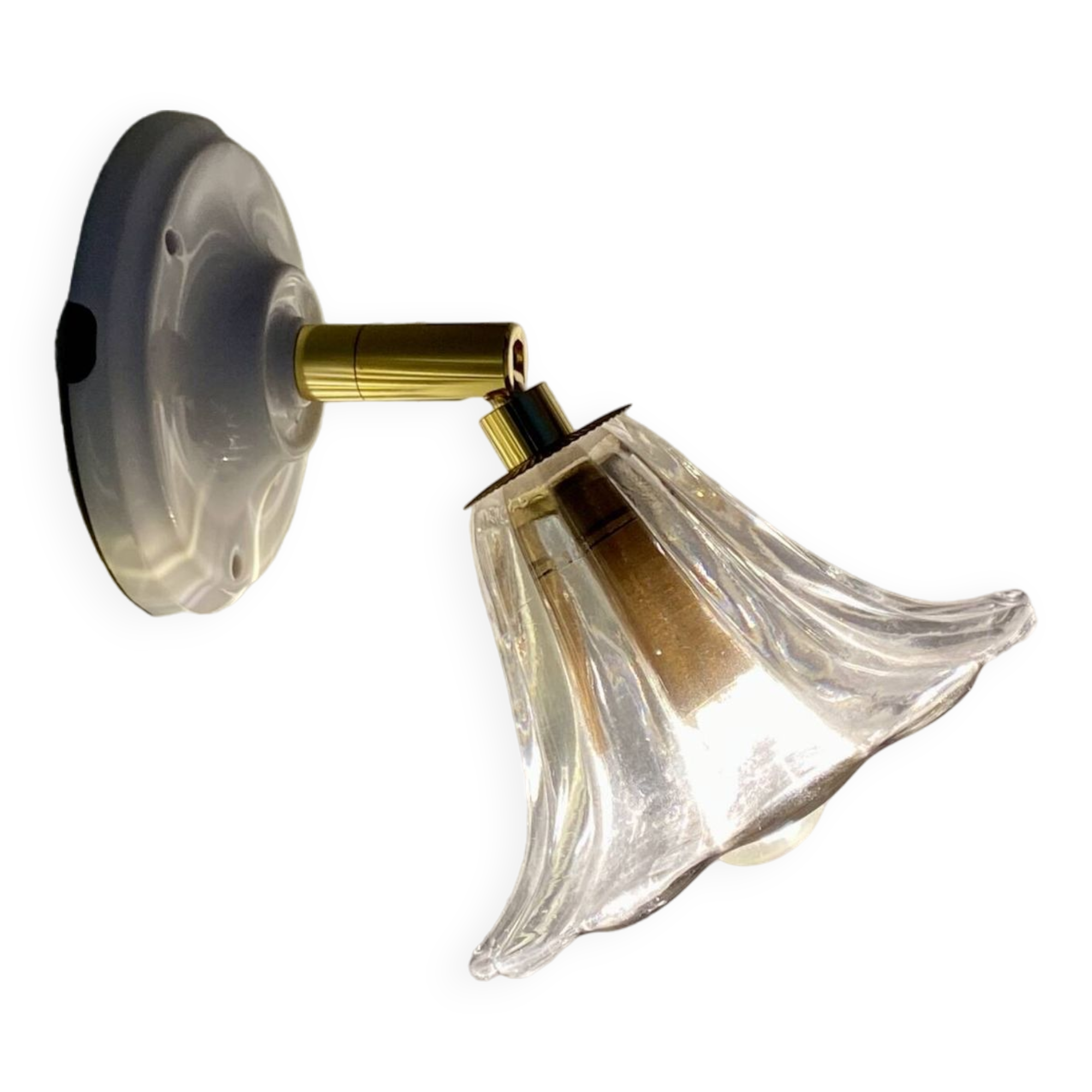 Vintage glass tulip wall light