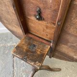 19th century antique oak round tilt top table