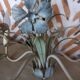 Polychrome metal flower chandelier