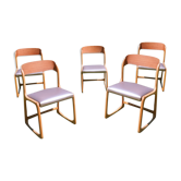 Lot de 5 chaises Baumann traîneau