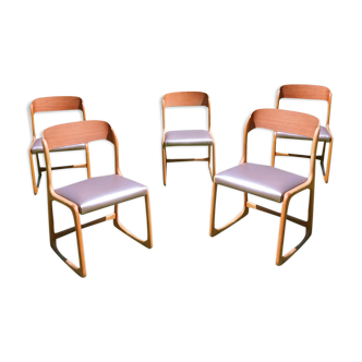 Lot de 5 chaises Baumann traîneau