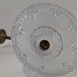 Glass and art deco brass wall lamp