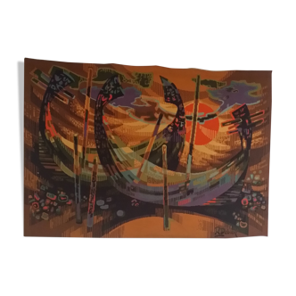 Vintage wall tapestry Robert Debieve