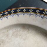 French vintage cake plate or cake stand for desserts or fruit, Sarreguemines, mod. Myosotis