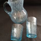 Carafe and its two glasses signed Biot.