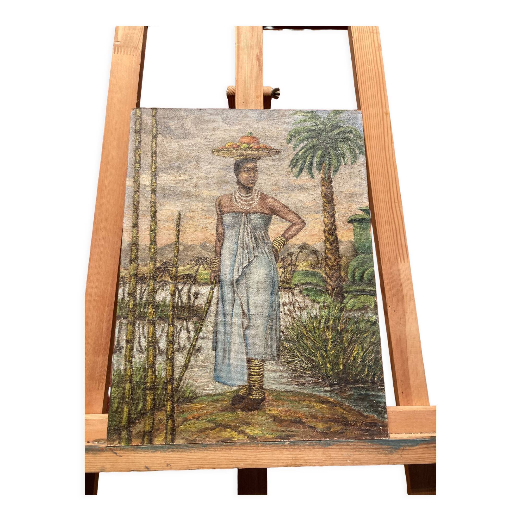 Painting on isorel of an African woman