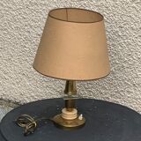 Lampe à poser en  métal doré, bakélite et plexiglas ancienne