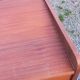 Vintage mahogany commode with metal tapered legs, 4 drawers, 1950s.