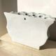 Flower holder old wall flower in earthenware signed MD porcelain hand painting