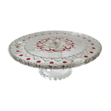 Vintage glass cake display pattern hearts