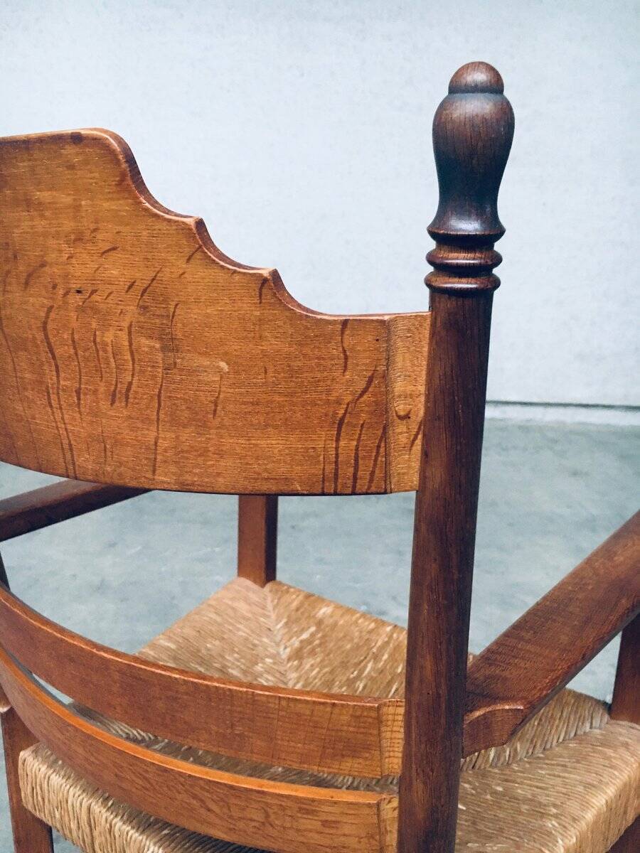 Large Italian Alps Rustic Carved Armchair, 1930s