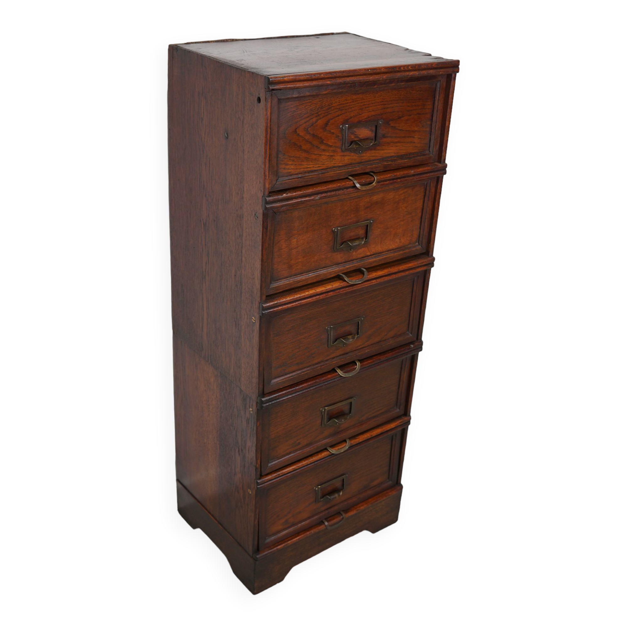 Belgian oak apothecary / filing cabinet folding doors, 1920/30s