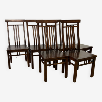 Set of 6 wooden chairs