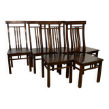 Série de 6 chaises en bois