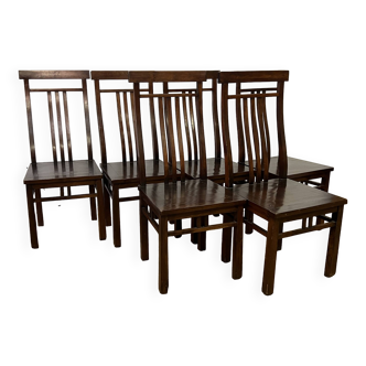 Set of 6 wooden chairs