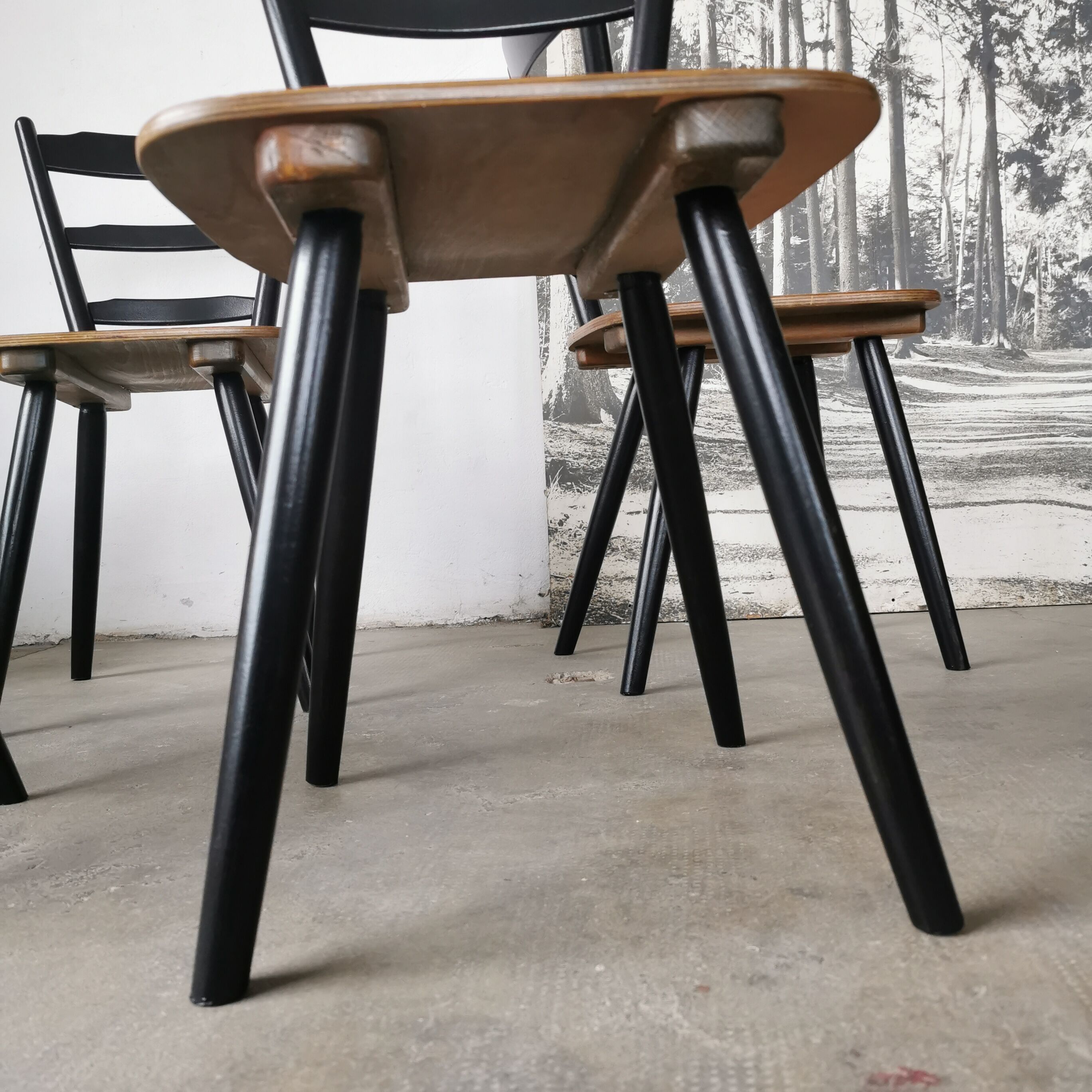 Set of 6 Scandinavian style bar chairs 1960/70