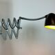 Grey Industrial Scissor Wall Lamp from Elektroinstala, 1960s