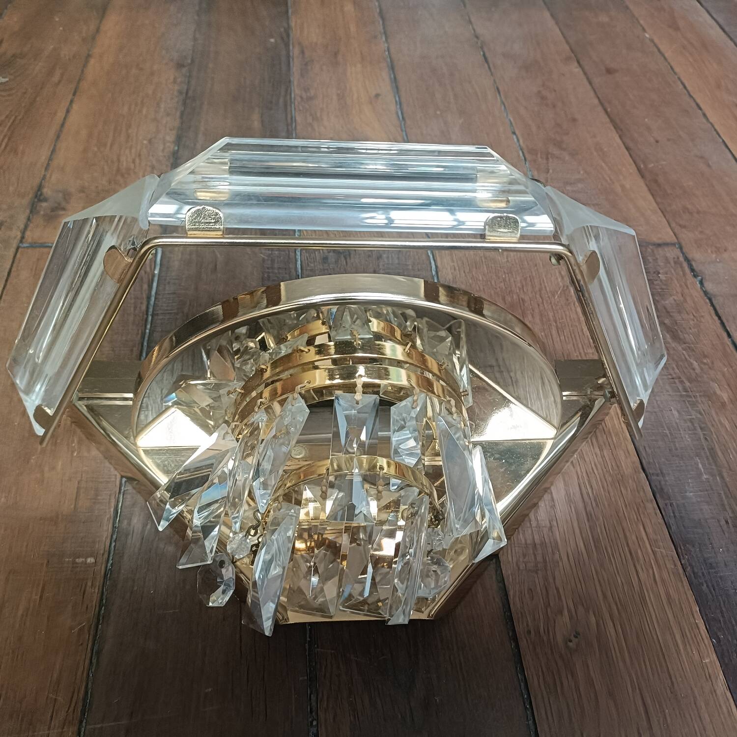 Vintage crystal wall sconce