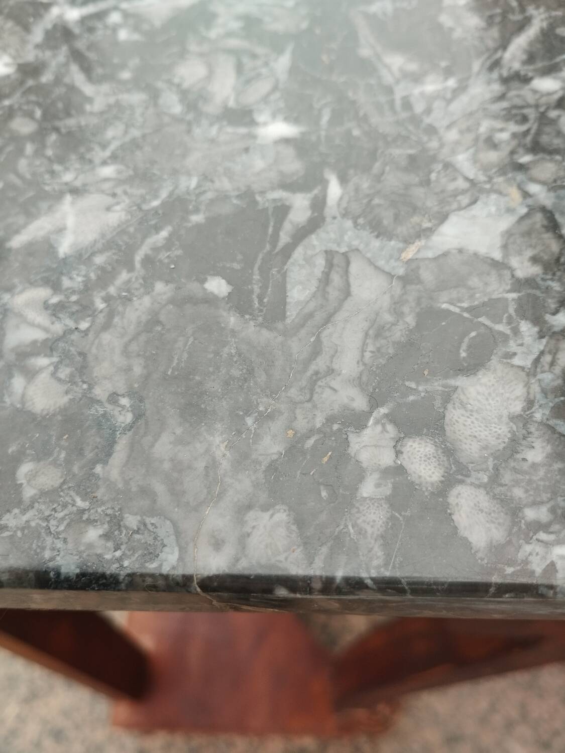 Antique Louis XVI style console with marble top