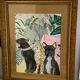 Painting jungle leopard acrylic old frame