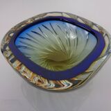 Blue Brown Sommerso Murano Glass Bowl or Ashtray by Flavio Poli, Italy, 1960s