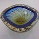 Blue Brown Sommerso Murano Glass Bowl or Ashtray by Flavio Poli, Italy, 1960s
