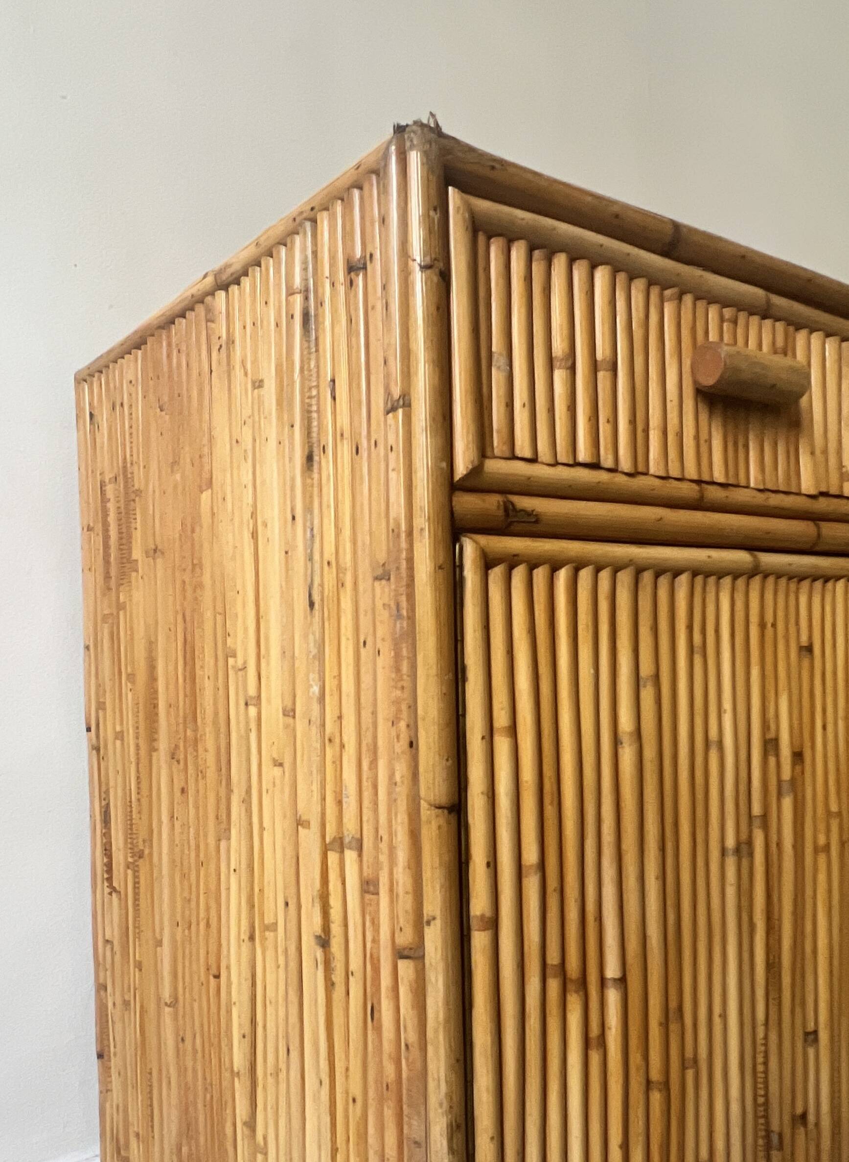 Vintage bamboo sideboard, Italy 1970