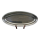 Large oval silver-plated metal serving platter with gadrooned edge – hallmarked