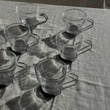 Set of 9 vintage Italian cups with metal handles.