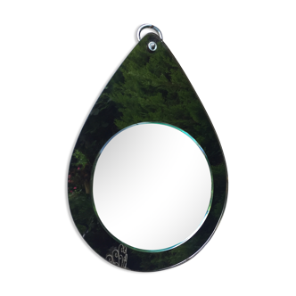 Miroir double teintes en forme de goutte d’eau 42 x 30 cm