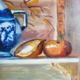 Still life naïve style on canvas
