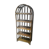 Brown rattan shelf