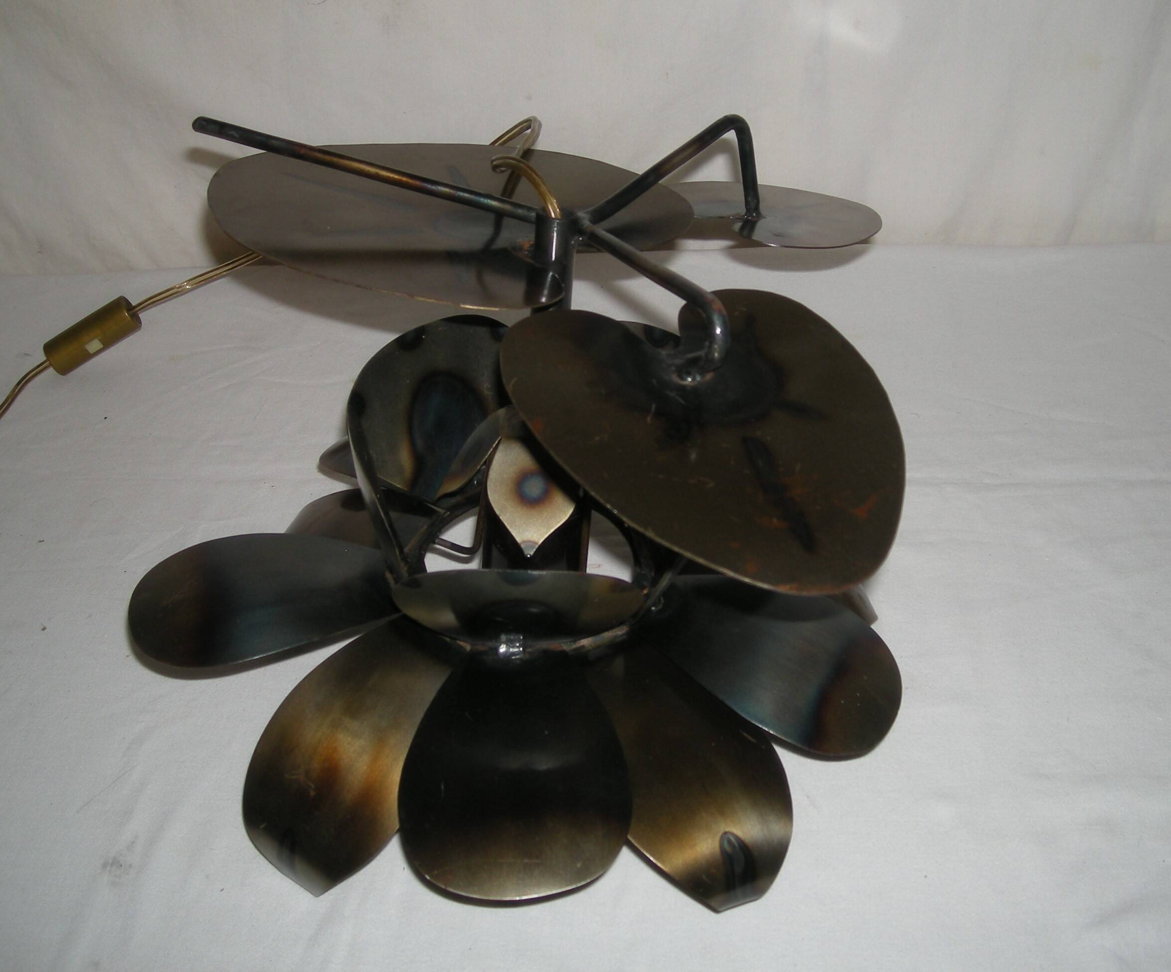 Lampe à poser nénuphar - style jansen des années 70